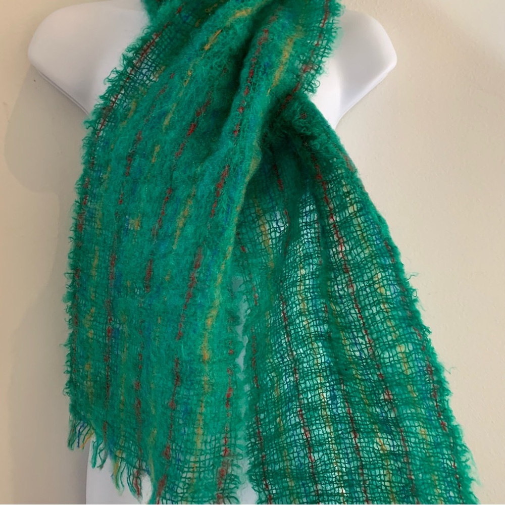 Heather Glen Mohair Wool Green scarf